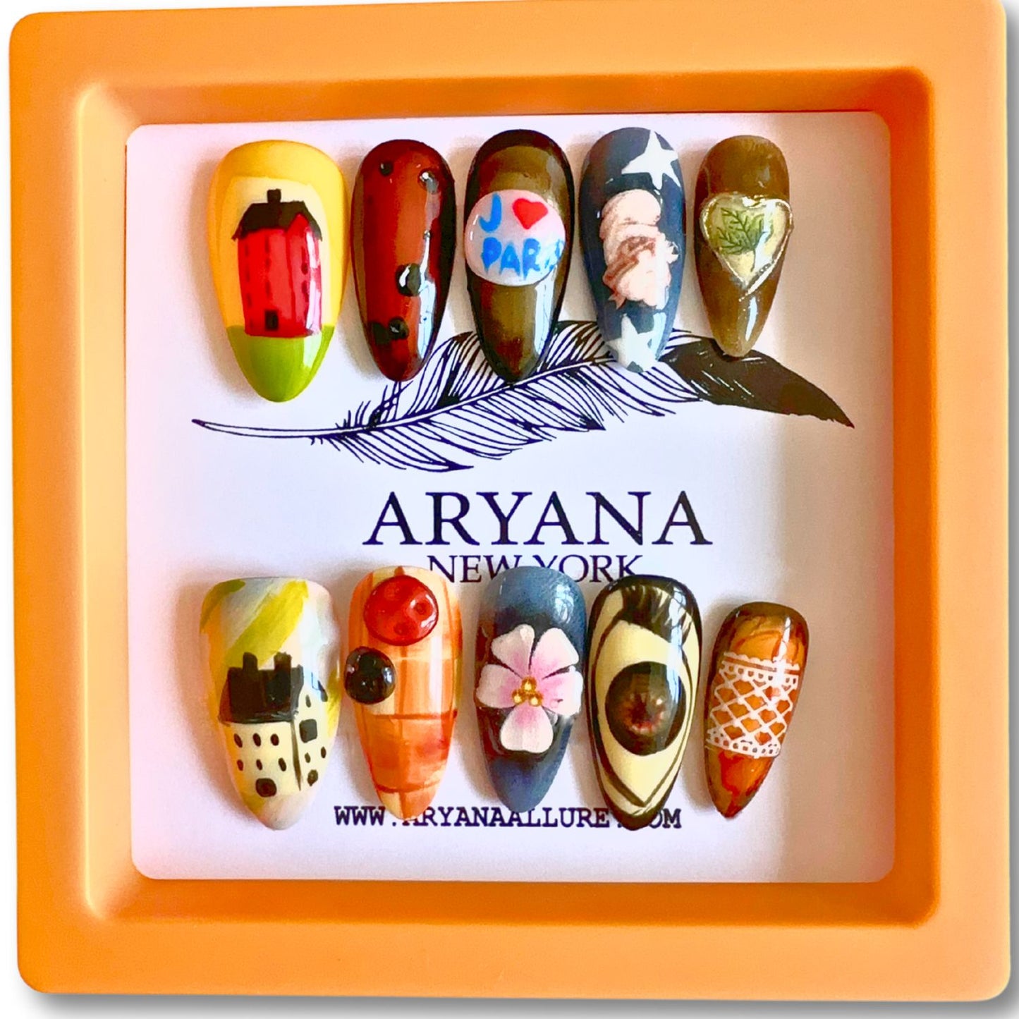 ARYANA NEW YORK Handmade Press On Nails - J'adore Paris Collection