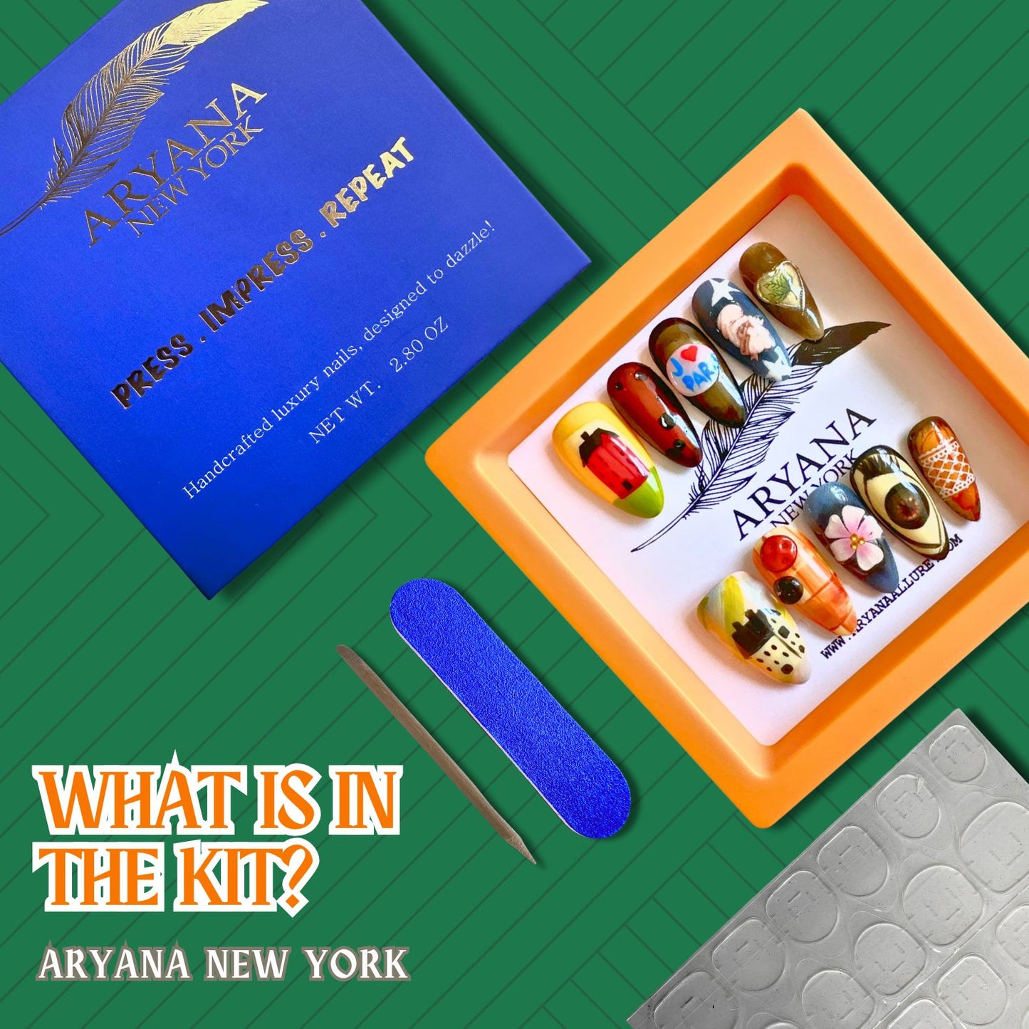ARYANA NEW YORK Handmade Press On Nails - J'adore Paris Collection