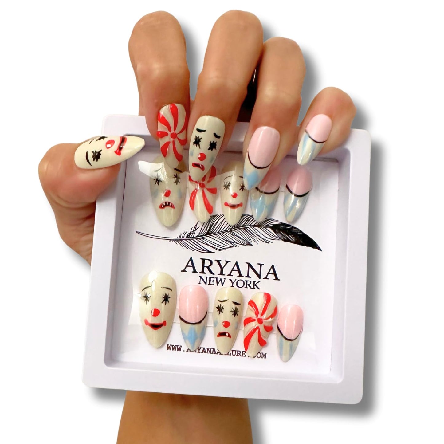 ARYANA NEW YORK Handmade Press On Nails - Clown Collection