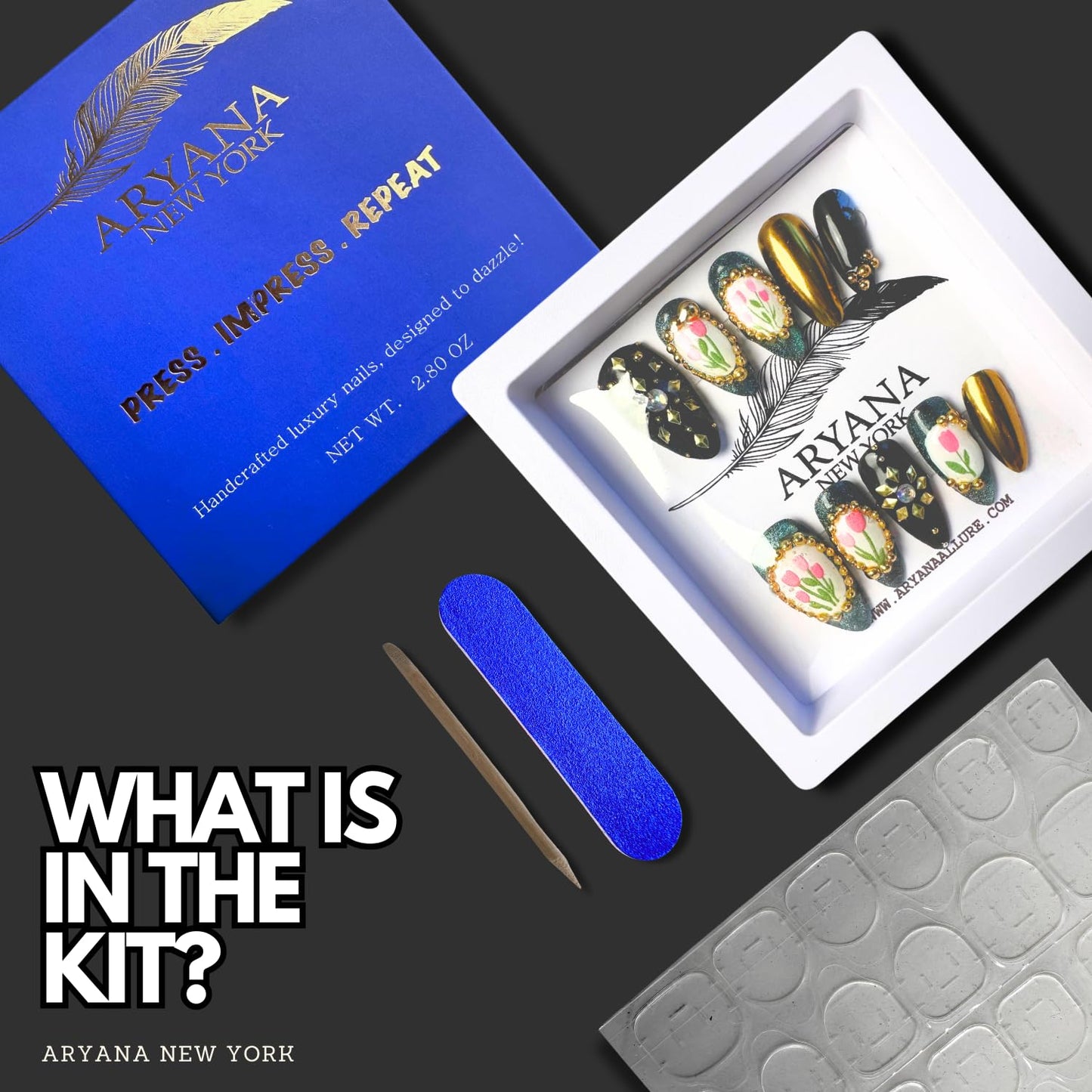 ARYANA NEW YORK Handmade Press On Nails - Flower Collection