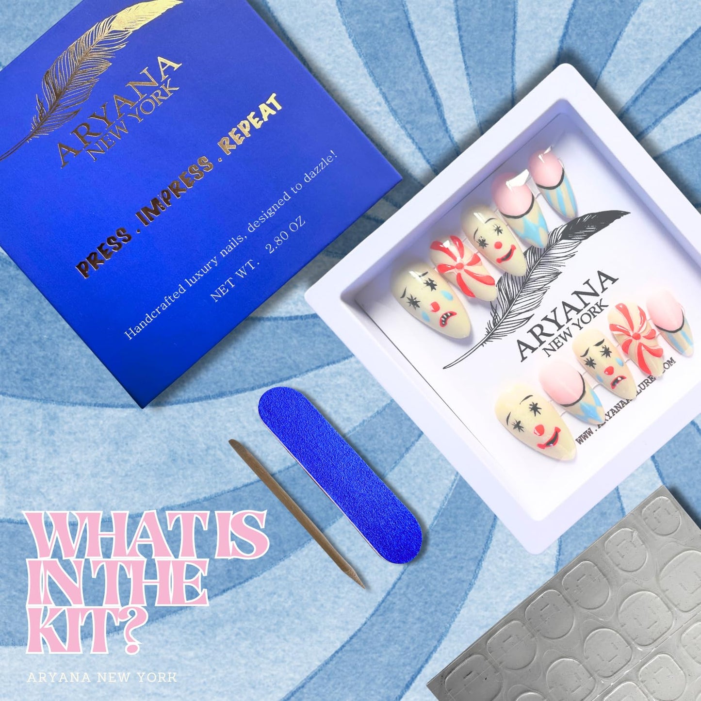 ARYANA NEW YORK Handmade Press On Nails - Clown Collection