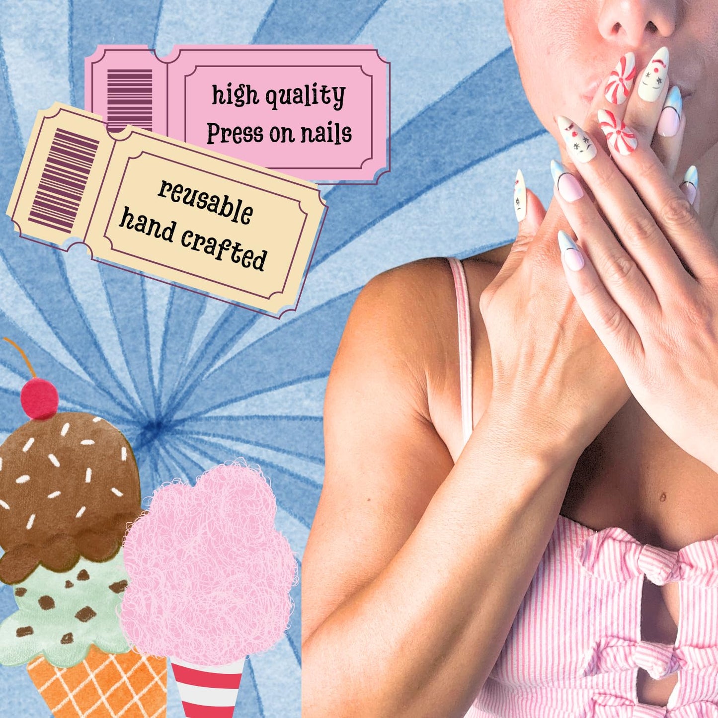 ARYANA NEW YORK Handmade Press On Nails - Clown Collection