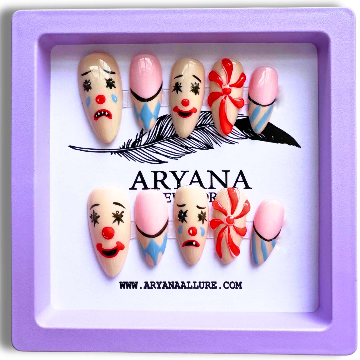 ARYANA NEW YORK Handmade Press On Nails - Clown Collection