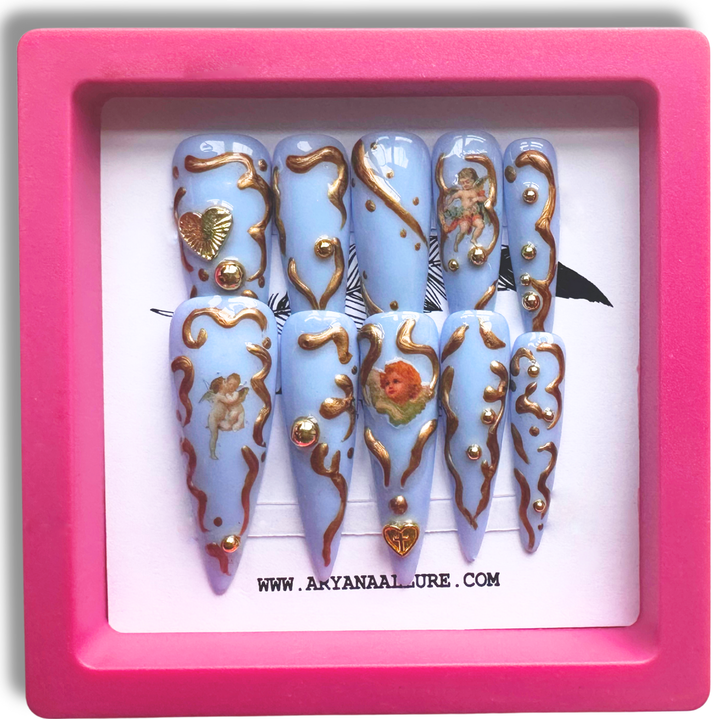 ARYANA NEW YORK Handmade Press On Nails - Blue Angels Collection