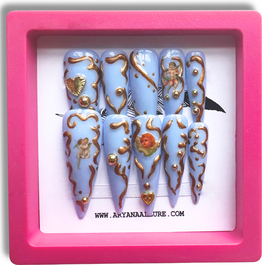 ARYANA NEW YORK Handmade Press On Nails - Blue Angels Collection