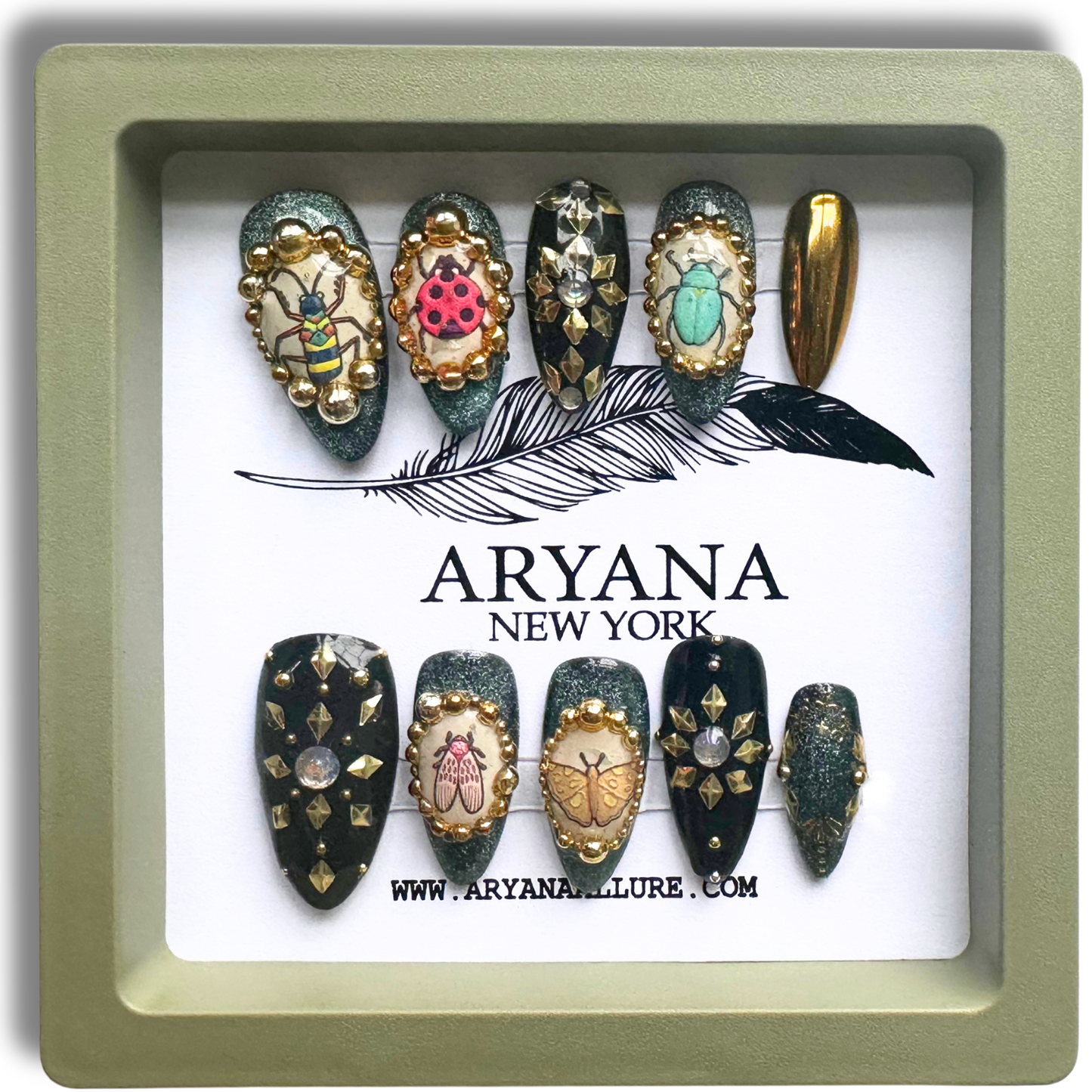 ARYANA NEW YORK Handmade Press On Nails - Love Bugs Collection