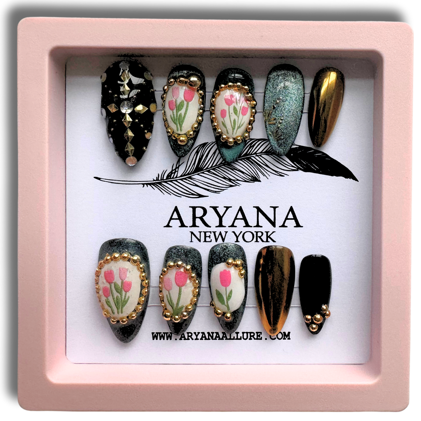 ARYANA NEW YORK Handmade Press On Nails - Flower Collection