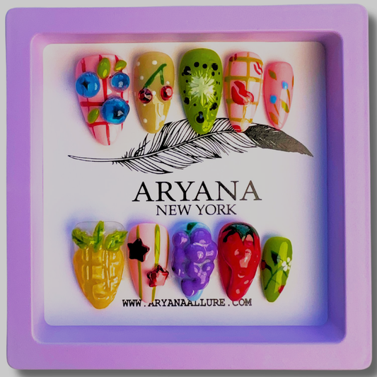 Handmade Press on Nails - Les Fruits Collection