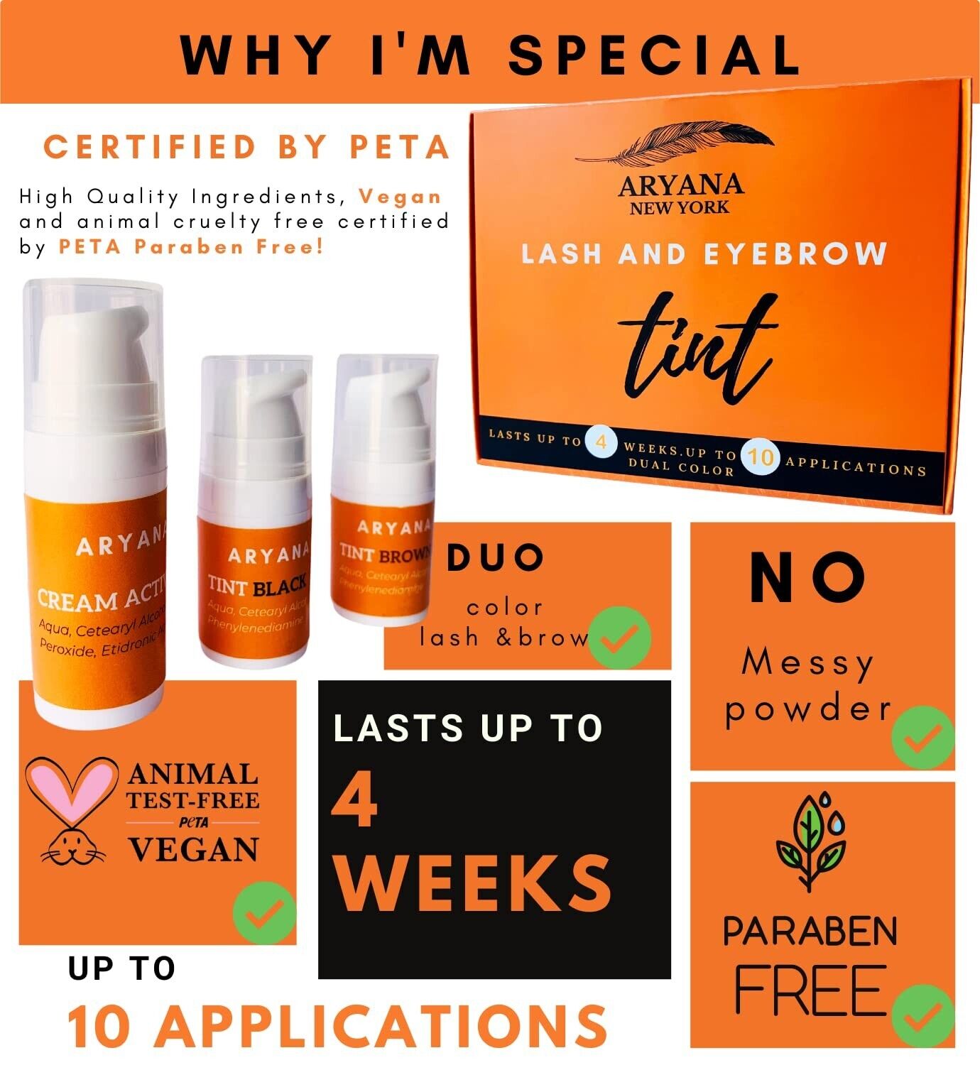 ARYANA Eyelash and Eyebrow Duo Color Kit