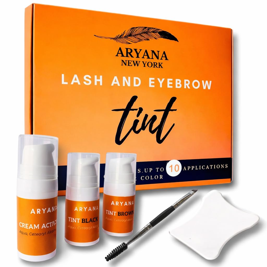 ARYANA ARYANA NEW YORK Lash and Brow kit, Up to 10 applications, Black and Brown with Brow brush (BLACK BROWN)