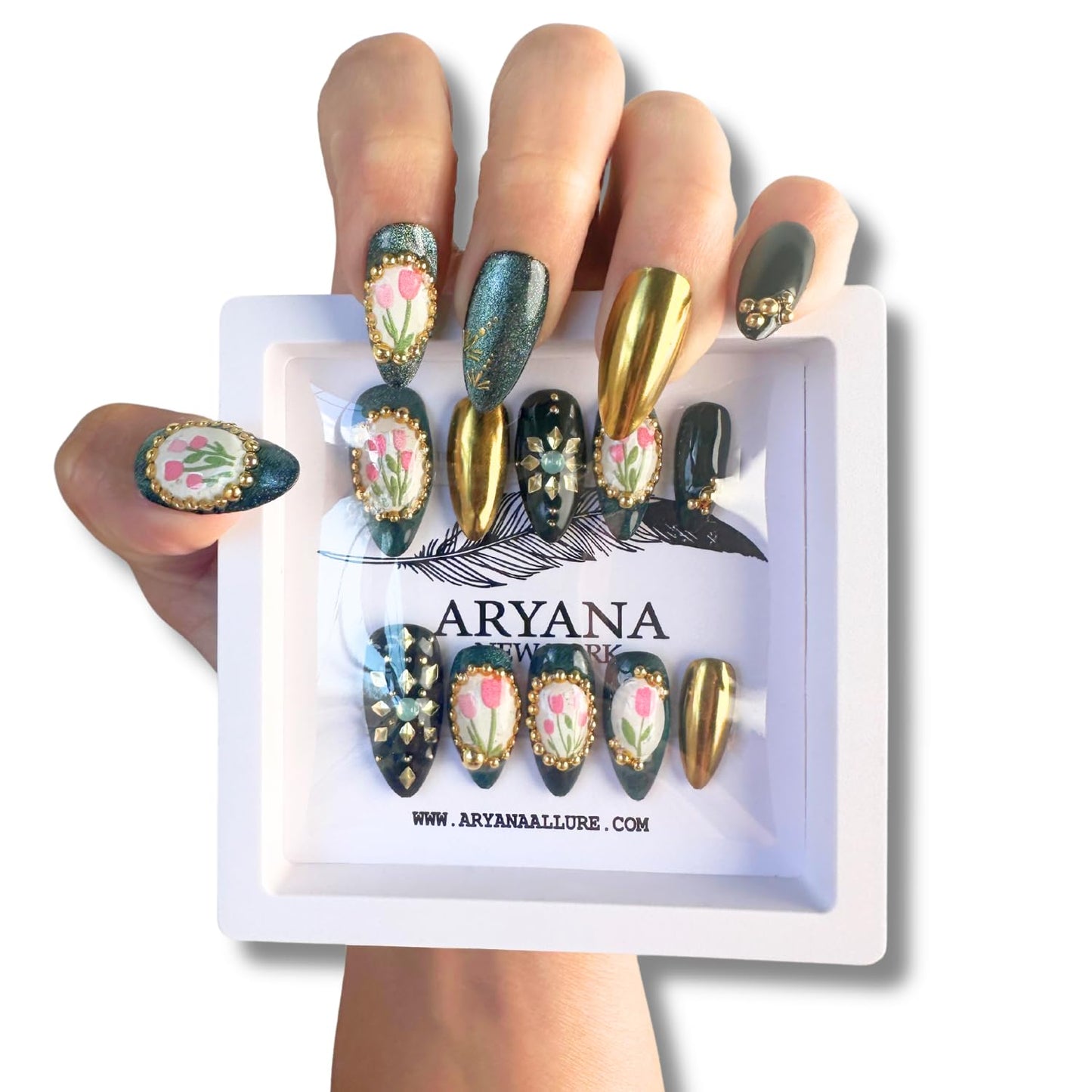 ARYANA NEW YORK Handmade Press On Nails - Flower Collection