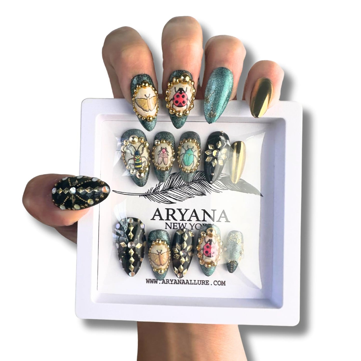 ARYANA NEW YORK Handmade Press On Nails - Love Bugs Collection