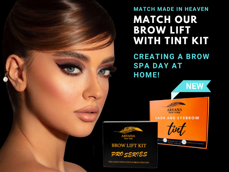 ARYANA ARYANA NEW YORK Lash and Brow kit, Up to 10 applications, Black and Brown with Brow brush (BLACK BROWN)