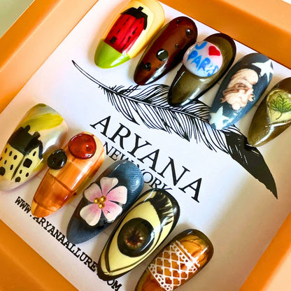ARYANA NEW YORK Handmade Press On Nails - J'adore Paris Collection